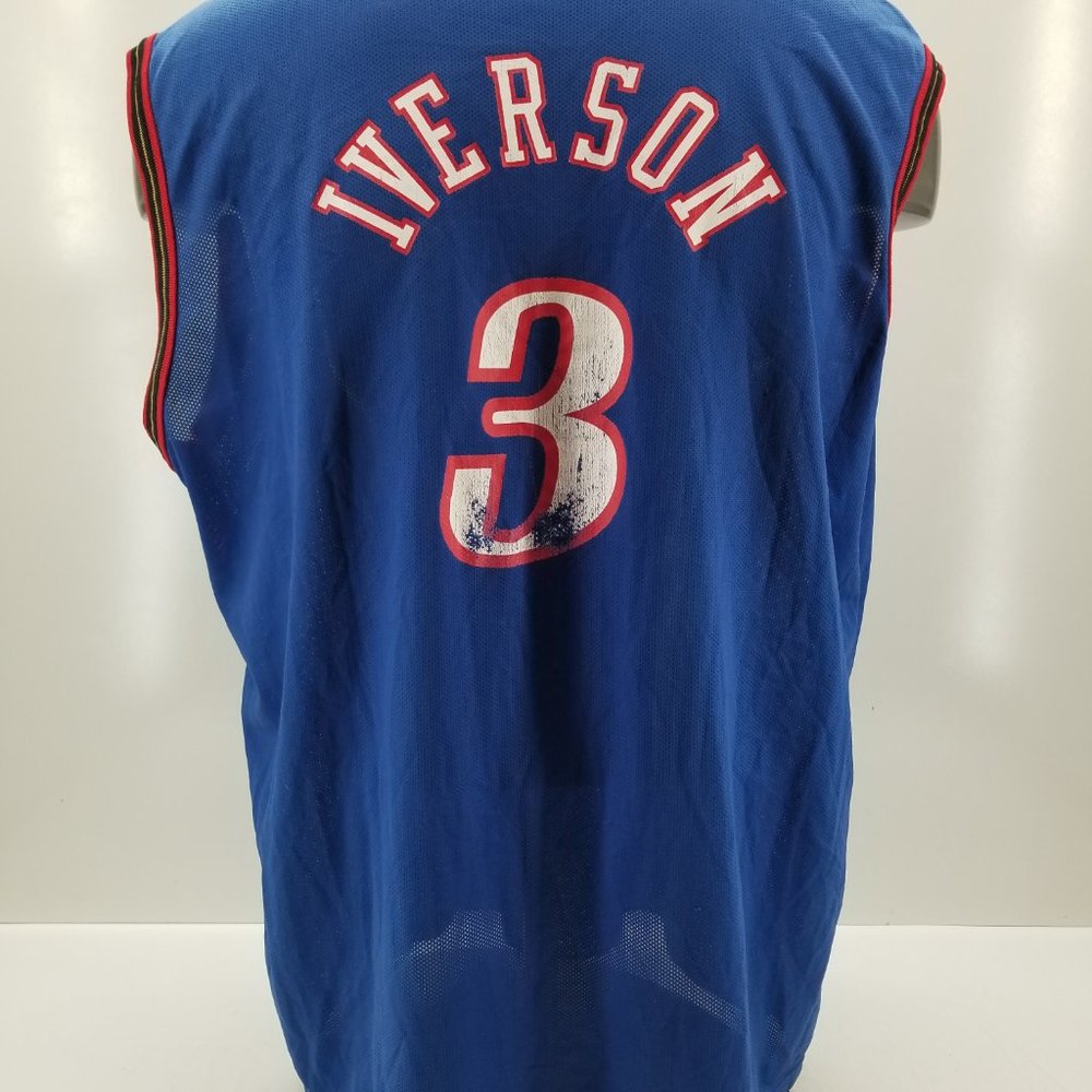 Vintage Champion Philadelphia Sixers ALLEN IVERSON NBA Basketball Jersey Men 48 - Picture 7 of 10